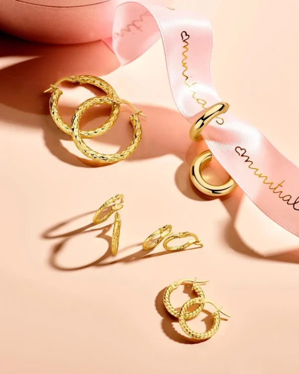 Minitials Bold Hoops Oorbellen