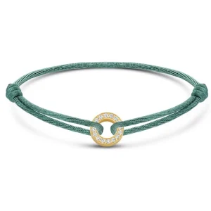 Minitials Circle Of Love Pavé Satijn Armband