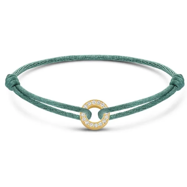 Minitials Circle Of Love Pavé Satijn Armband