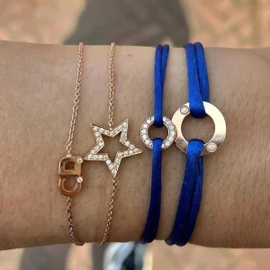 Minitials Circle Of Love Pavé Satijn Armband