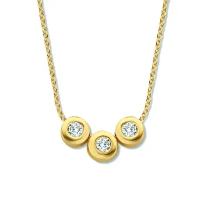 Minitials Drie Diamanten Ketting