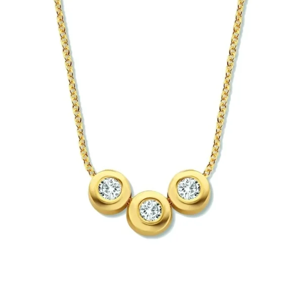 Minitials Drie Diamanten Ketting