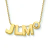 Minitials Drie Signature Één Diamant Ketting