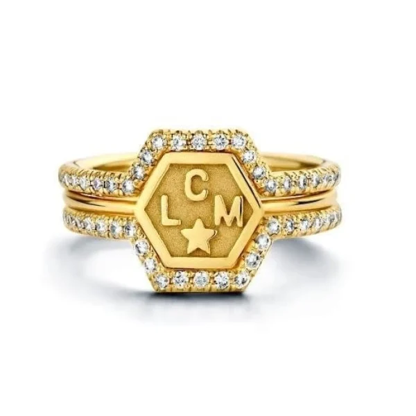 Minitials Exagoni Nesting Ring