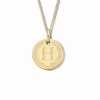Minitials Kleine Disc Olijftak Ketting