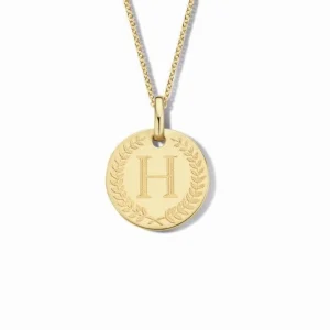 Minitials Kleine Disc Olijftak Ketting