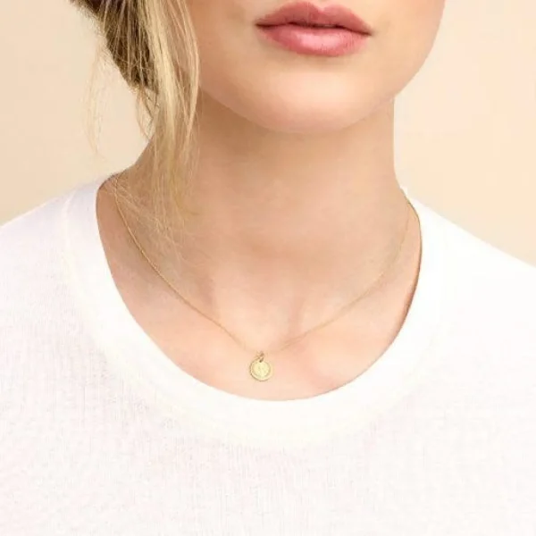 Minitials Kleine Disc Olijftak Ketting