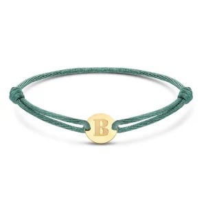 Minitials kleine disc satijn armband