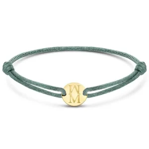 Minitials Middel Disc Satijn Armband
