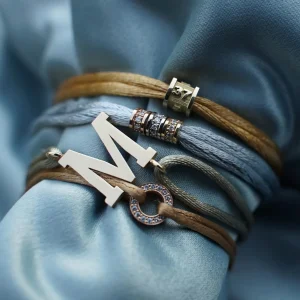 Minitials Één Benji Diamant Satijn Armband