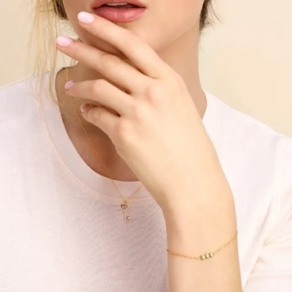 Minitials Één Diamant Armband