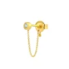 Minitials Één Diamant Chain Oorbel