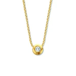 Minitials Één Diamant Ketting