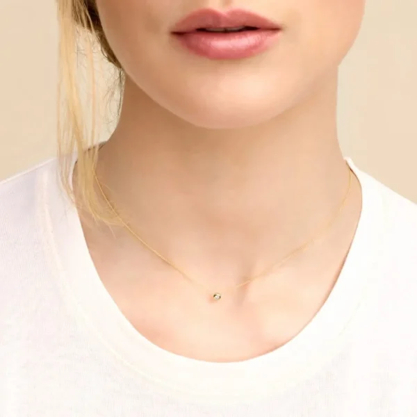 Minitials Één Diamant Ketting