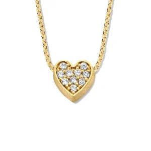 Minitials Één Pavé Hart Ketting