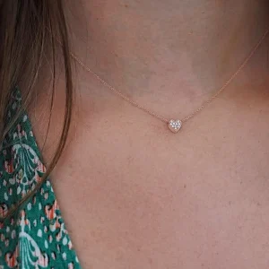 Minitials Één Pavé Hart Ketting