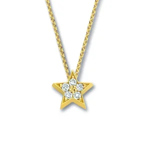 Minitials Één Pavé Ster Ketting