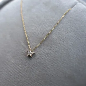 Minitials Één Pavé Ster Ketting