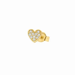 Minitials Één Signature Pavé Symbool Oorbel