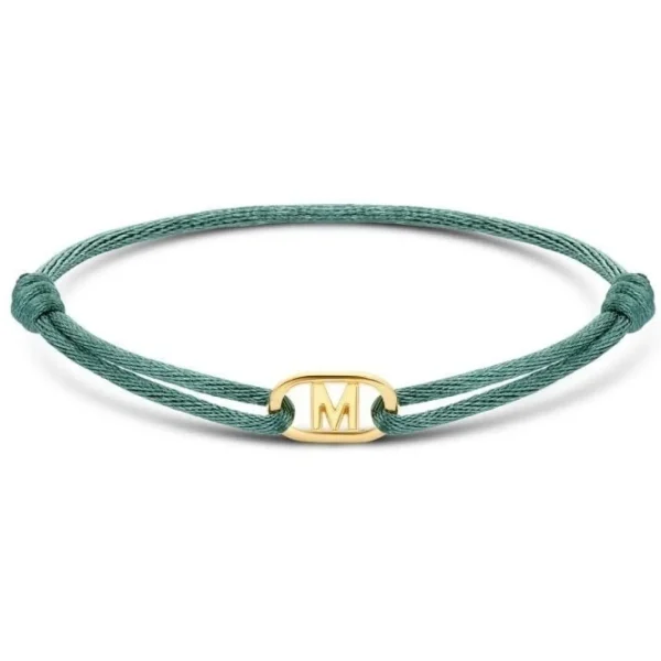 Minitials Ovale Één Signature Satijn Armband