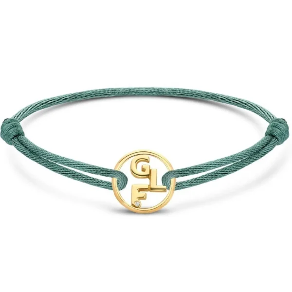 Minitials Ronde Twee Signature Één Blend Satijn Armband
