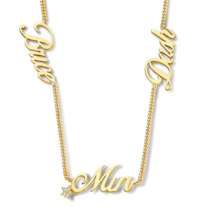 Minitials Scripted ketting drie namen