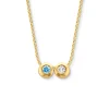 Minitials Twee Geboortesteen Ketting