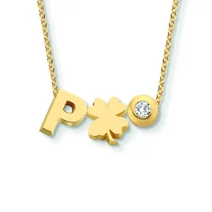 Minitials Twee Signature Één Diamant Ketting