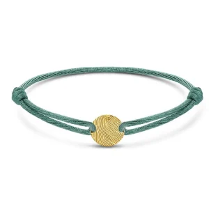 Minitials Vingerafdruk Kleine Disc Satijn Armband