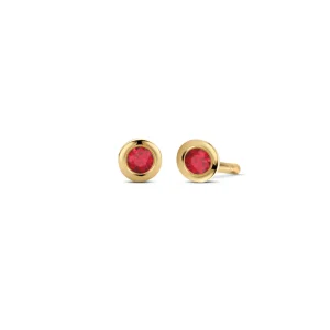 Miss Spring Oorknop Brilliantly Bezel Briljant Robijn MSO610-RO