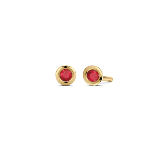 Miss Spring Oorknop Brilliantly Bezel Briljant Robijn MSO610-RO