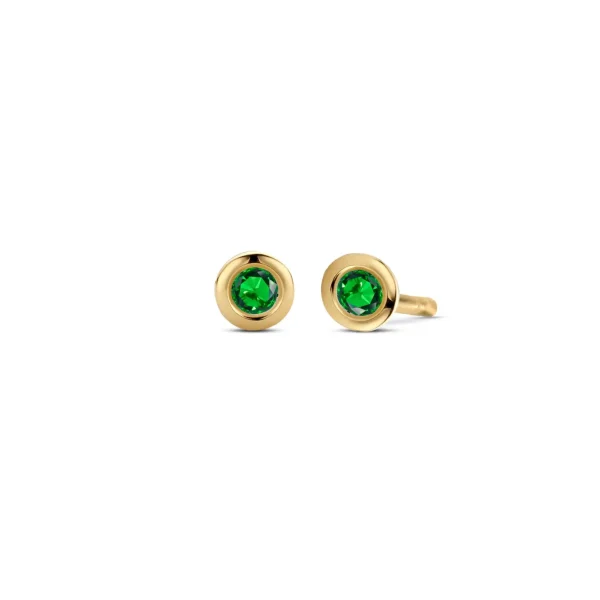 Miss Spring Oorknop Brilliantly Bezel Briljant Smaragd
