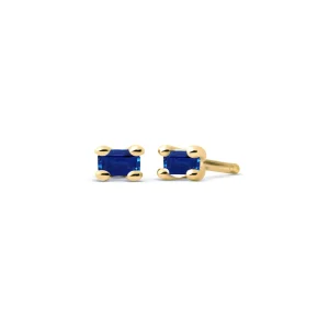 Miss Spring Oorknop Brilliantly Baquette Blauw Saffier MSO569-BS