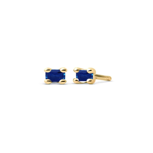 Miss Spring Oorknop Brilliantly Baquette Blauw Saffier MSO569-BS