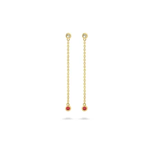 Miss Spring Oorknop Button Multi Robijn - Diamant