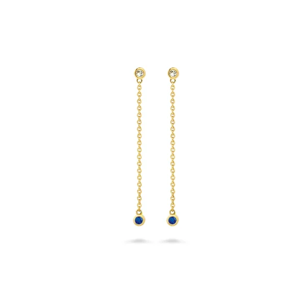 Miss Spring Oorknop Button Multi Saffier - Diamant