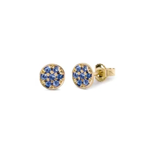 Miss Spring Oorknop Disc Blauw Saffier