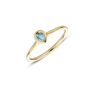 Miss Spring Ring Brilliantly Bezel Pear Aquamarijn MSR715AQ