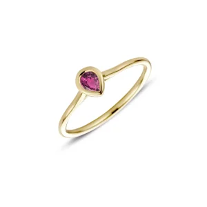 Miss Spring Ring Brilliantly Bezel Pear Roze Toermalijn MSR715RT