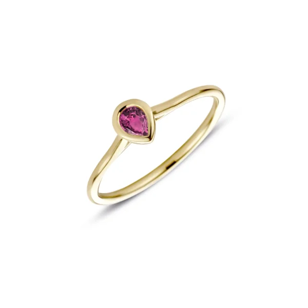 Miss Spring Ring Brilliantly Bezel Pear Roze Toermalijn MSR715RT