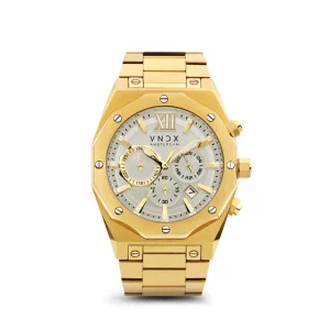 VNDX Horloge MD11885-02 Wise Man Staal Goud Wit