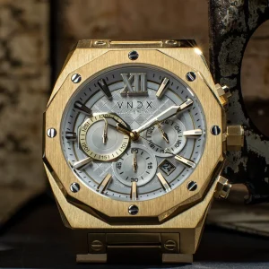 VNDX Horloge MD11885-02 Wise Man Staal Goud Wit