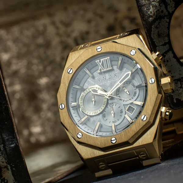VNDX Horloge MD11885-02 Wise Man Staal Goud Wit
