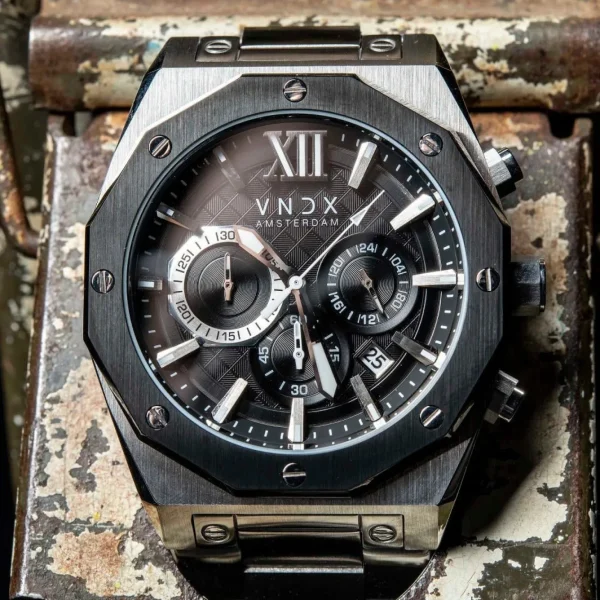 VNDX Horloge MS11885-01 Wise Man Staal Zwart Zilver