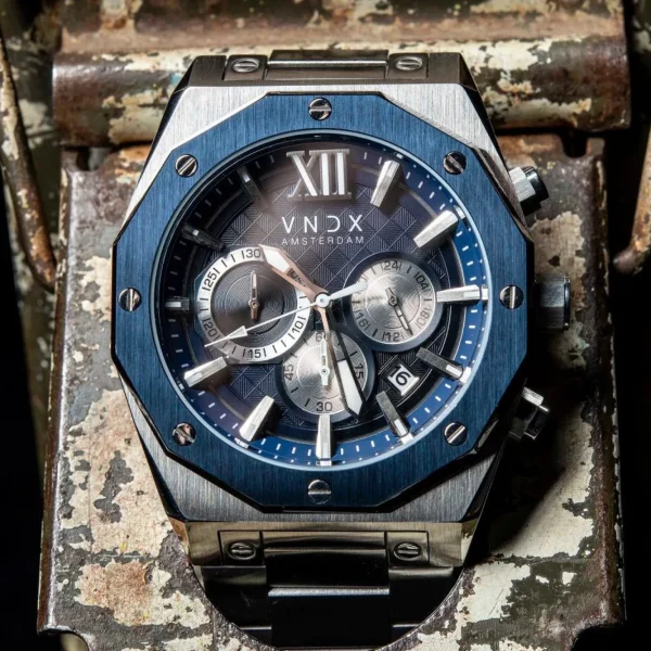 VNDX Horloge MS11885-03 Wise Man Staal Zilver Blauw